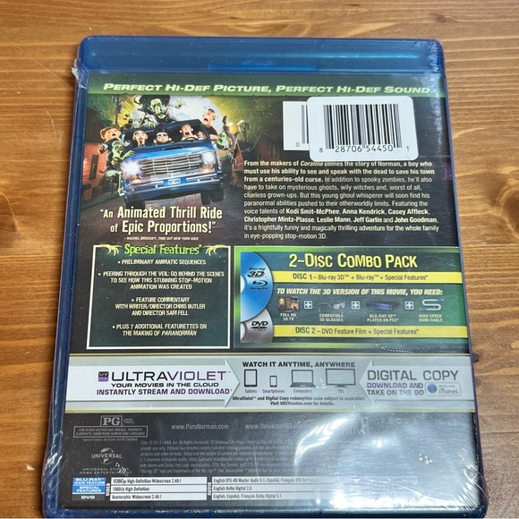 Paranorman 3D Blu-ray + DVD + Digital Copy 2012 Sealed - Picture 2 of 2